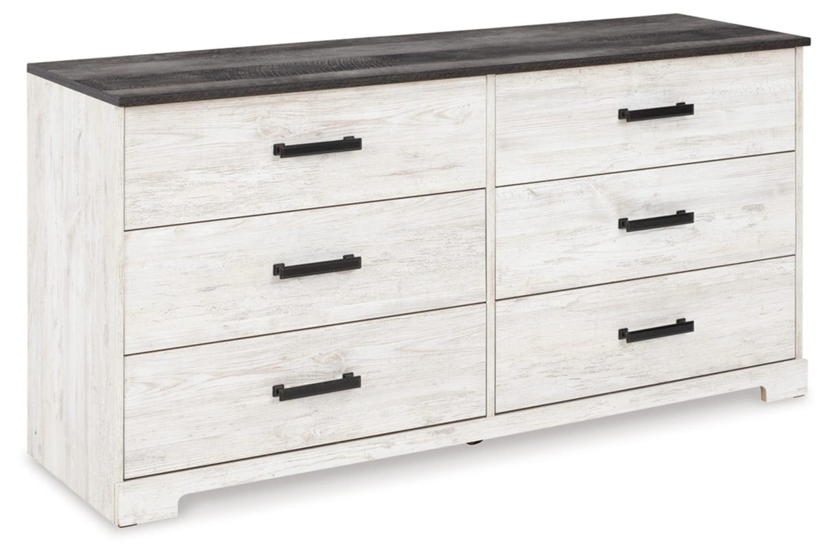 Signature Design by Ashley Shawburn 6 Drawer Dresser, Whitewash & Gray Signature Design by Ashley
