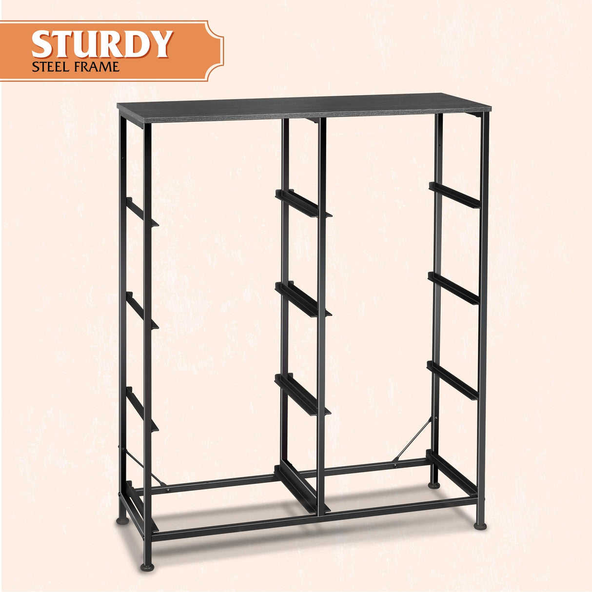 WLIVE Fabric Dresser for Bedroom, Tall Dresser with 8 Drawers, Storage Tower with Fabric Bins, Double Dresser, Chest of Drawers for Closet, Living Room, Hallway, Charcoal Black WLIVE