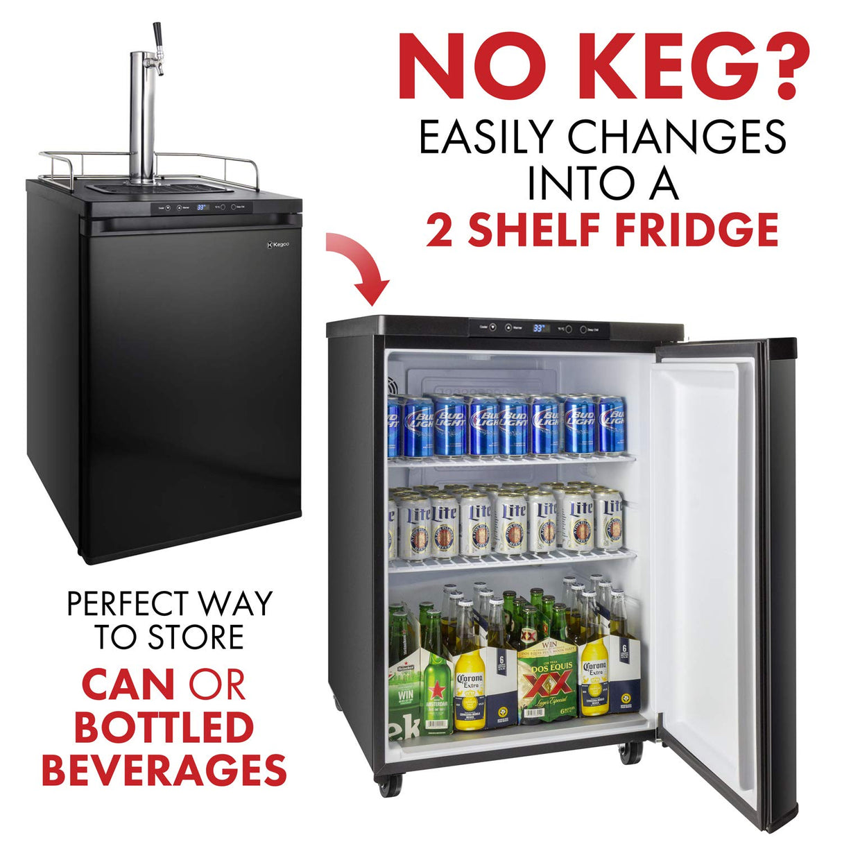 Kegco K309B-1 Keg Dispenser, Black Kegco