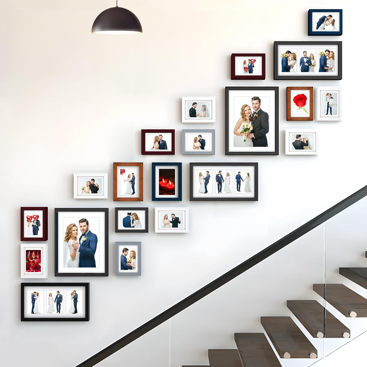 RPJC 11 x 14 Picture Frames Made of Solid Wood and High Definition Glass Display Pictures 8x10 with Mat or 11x14 Without Mat for Wall Mounting Photo Frames Black RPJC