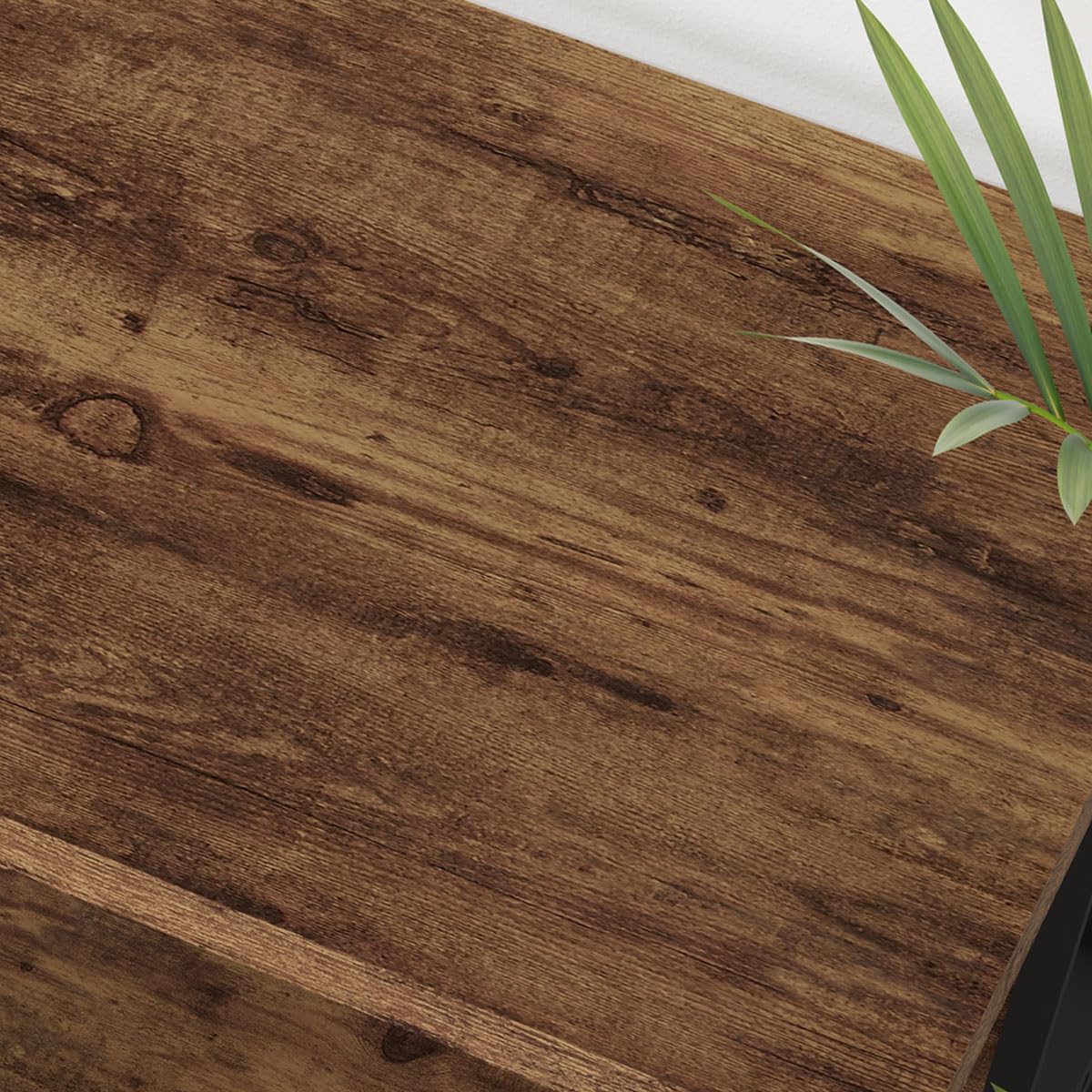 LVB Rustic Console Table, Industrial Wood Metal Sofa Table Behind Couch, Farmhouse Long Entryway Table with Storage Shelf, Large Wooden Foyer Hallway LVB