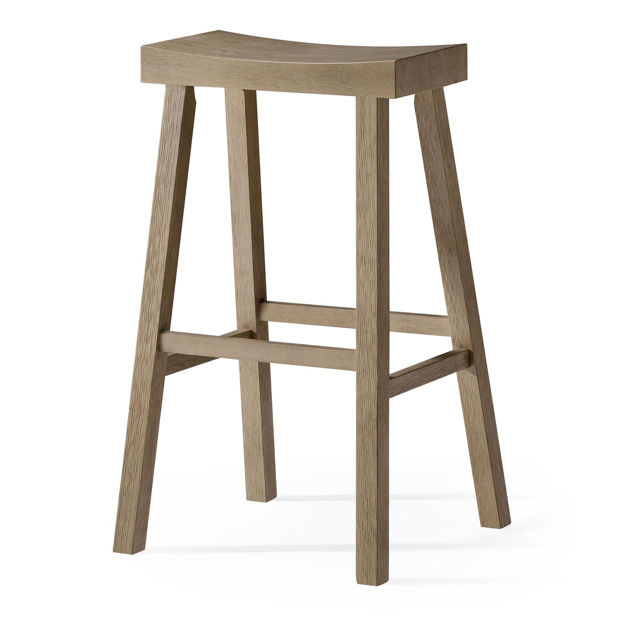Maven Lane Kitchen Bar Stool, Modern Farmhouse Wood Barstool, Kitchen Island Chairs, Pub Bar Height Stools for Kitchen, Wide Comfortable Seat Backless Bar Stools, Vincent 31 Inch, Antiqued Grey Maven Lane