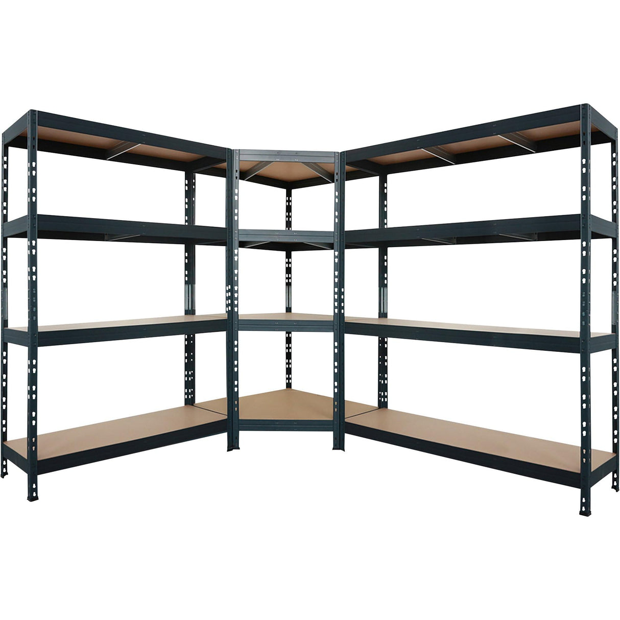 AR Shelving 2400-Lb. Capacity, 71in.H x 60in.W x 18in.D Rivet Shelving Unit, Or Assemble as 2 Benches, Ea. 35 1/2in.H x 120in.L x 18in.D, Matte Dark Gray, Model# Garage 60/18 600 Lbs. AR Shelving