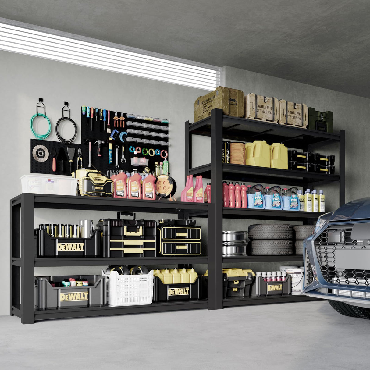 IRONFFICE Metal Storage Shelves Heavy Duty,3000LBS Load Garage Storage Shelves,84''H Shelving Units and Storage,Basement Storage Utility Shelves, IRONFFICE