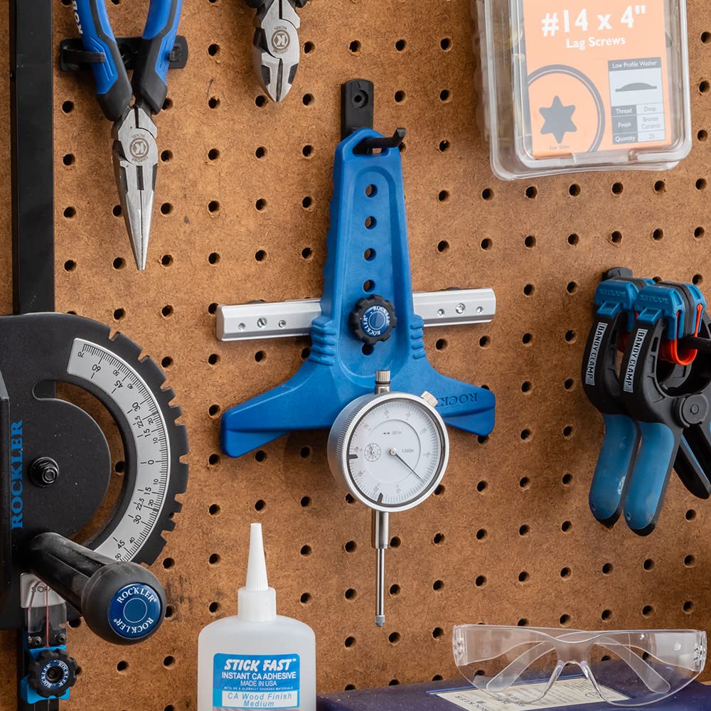 Rockler Table Saw Alignment Gauge - Precision Dial Indicator Table Saw for Parallelism & Safe Cuts – Adjustable Fit Miter Fence Gauge w/Aluminum Miter Bar, Hex Key – Woodworking Tools ROCKLER