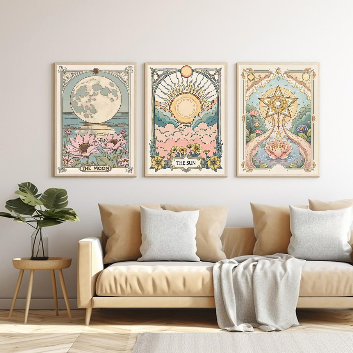 EIBEILI Diamond Art Tarot Kits for Adults - 3 Pack Diamond Painting for Beginners, Diamond Dots Round 5D Full Drill Paint with Diamonds Pictures Gem Art Painting Kits DIY Crafts Kits 12x16inch EIBEILI