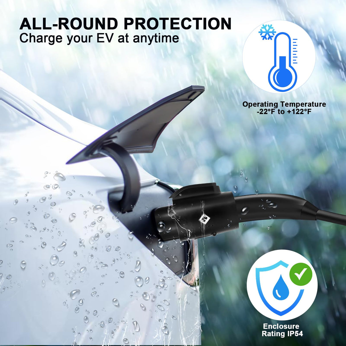 EVCUBNB Tesla to J1772 Adapter, for All J1772 EV, 80A 250V Max, Portable and Outdoor EV Adapter, for Tesla High Powered Connectors, Destination Charger, Mobile Charger, Wall Charger, (Black) EVCUBNB