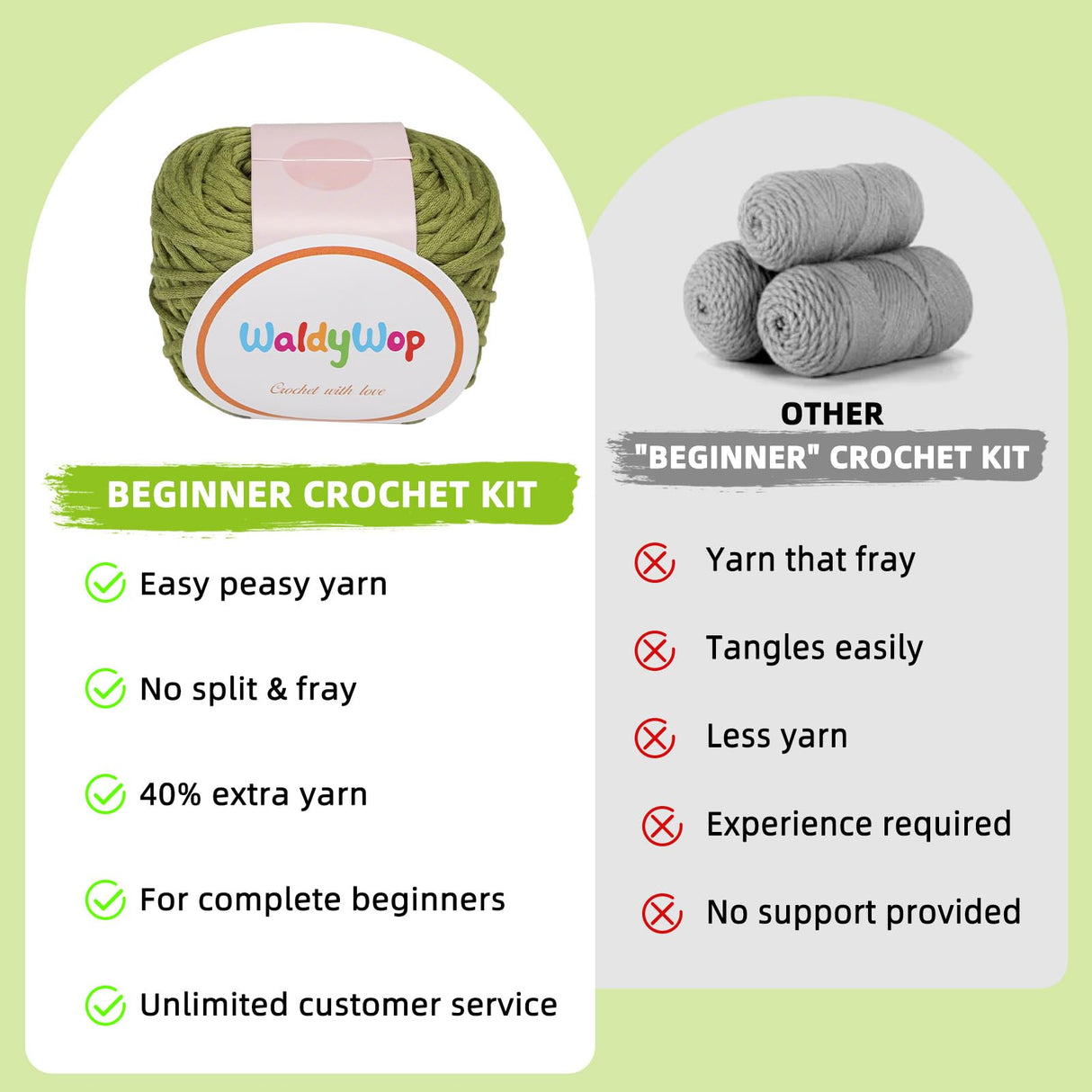 WaldyWop Crochet Kit for Beginners - 8 Flower Bookmarks Knitting Kit w/Step-by-Step Video Tutorials & Soft Yarn, Hook - Wobbles DIY Art Craft Kit for Adults Kids, Birthday Gifts for Women Girls Teen WaldyWop