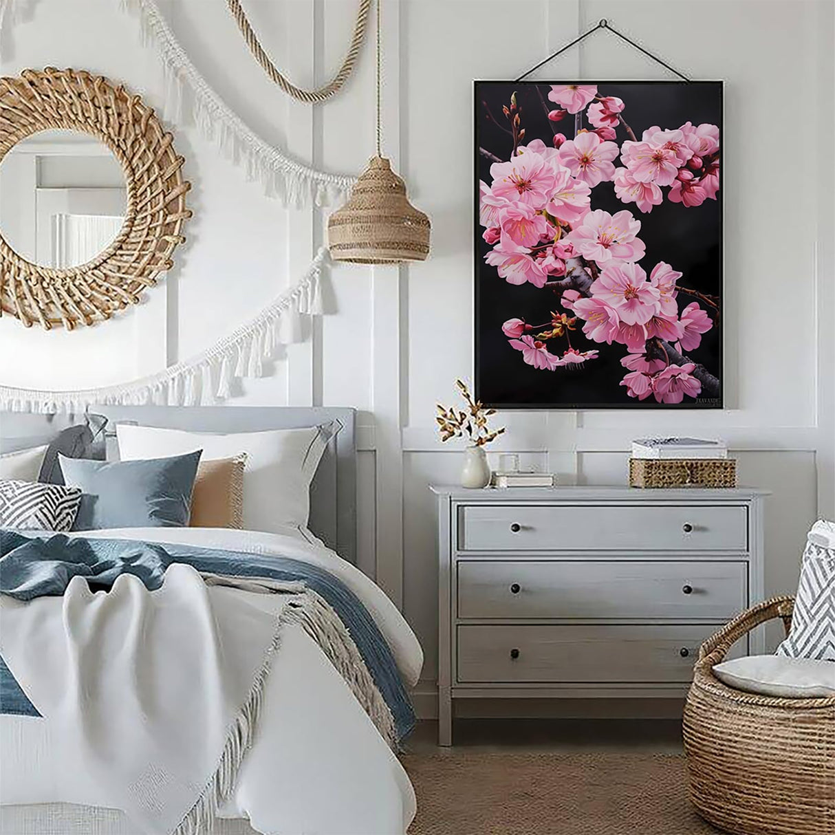 Diamond Painting Kits The Beautiful Blooming Cherry Blossoms Diamond Art Kits for Adults Japanese Painting Crafts Home Wall Decor DIY 5D Gem Art Perfect for Relaxation 12x16 inch JXAVAXDE