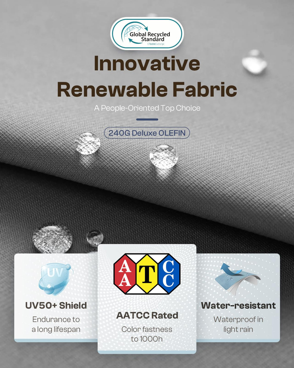 Oasbira Aluminum Outdoor Patio Furniture Set with Coffee Table, 5 Piece Patio Conversation Sets, Patio Sectional Furniture Set for Porch, Balcony, Yard, Gray Oasbira