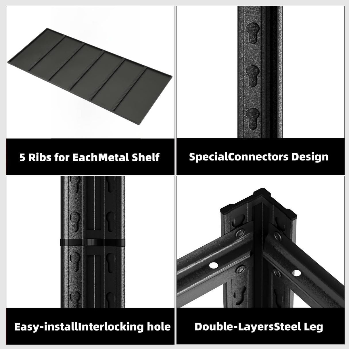 LI JIU HOME 72“H Garage Shelving Heavy Duty Storage Shelves 3500 LBS Adjustable Metal Shelving Uints and Storage for Garage,Warehouse,School,Commercial,Business, 62 "W x 24 "D x 72 "H (5T 72*62*24) LI JIU HOME