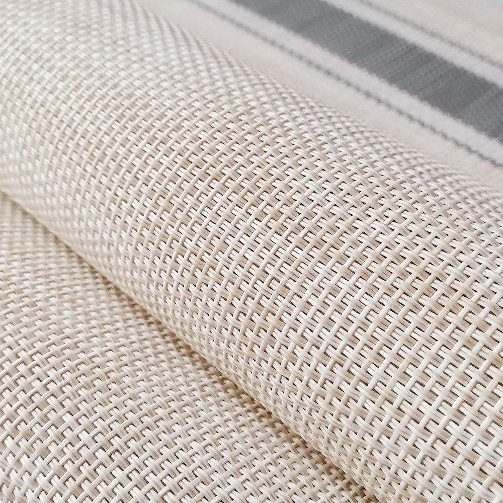 YOSICHY Table Mats Set of 6 Crossweave Woven Vinyl Placemats Heat Resistant Non-Slip Kitchen Placemats for Dining Table Washable Easy to Clean(Grey) YOSICHY