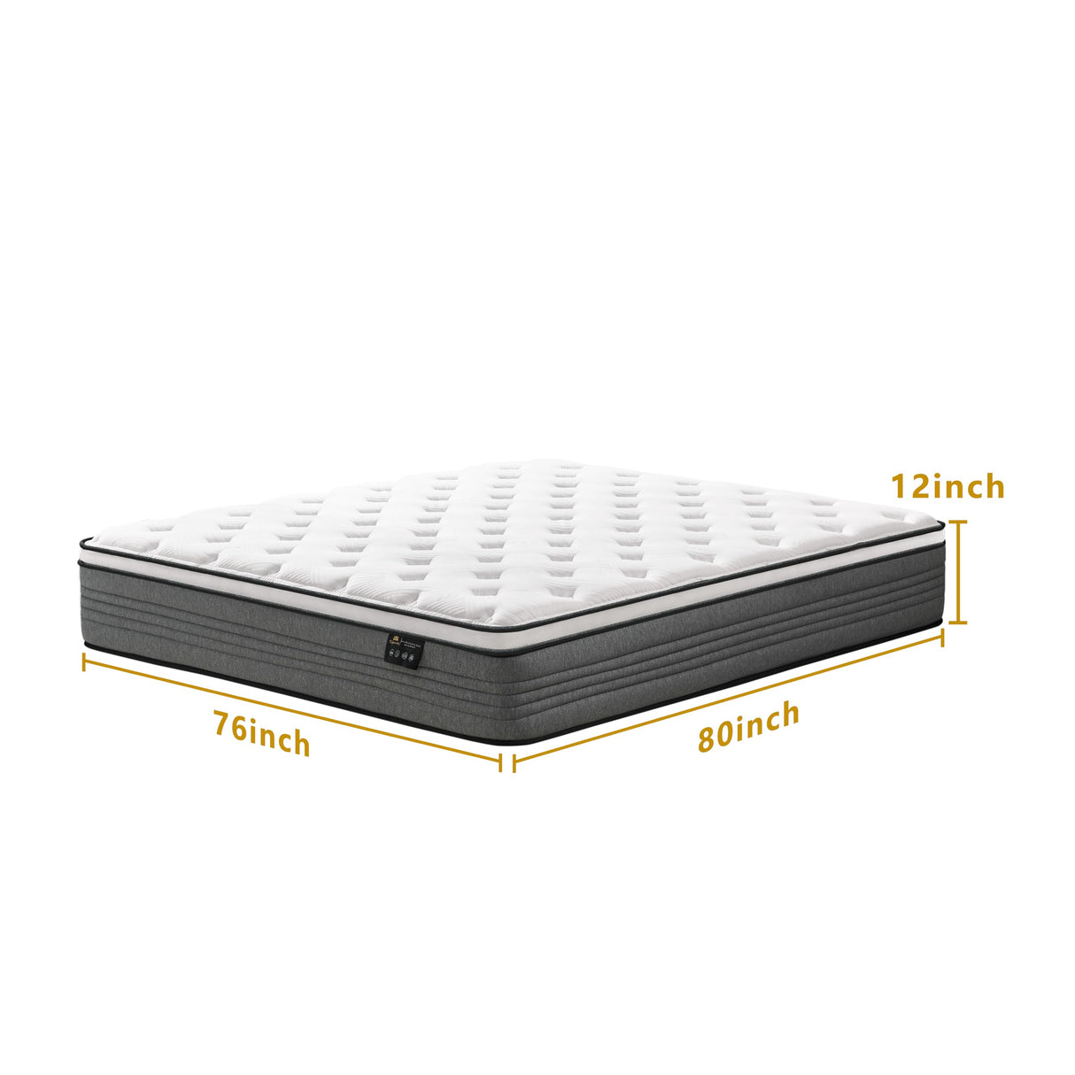 Vipcute King Mattress, 12 Inch King Size Mattresses, 12 Inch Hybrid Pocketed Coil Mattress in a Box with Gel Memory Foam, Medium Firm, CertiPUR-US Certified Vipcute