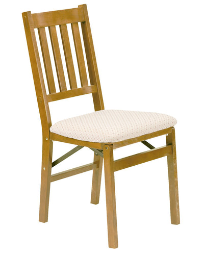 Meco STAKMORE Arts and Craft Folding Chair Oak Finish, Set of 2, Wood