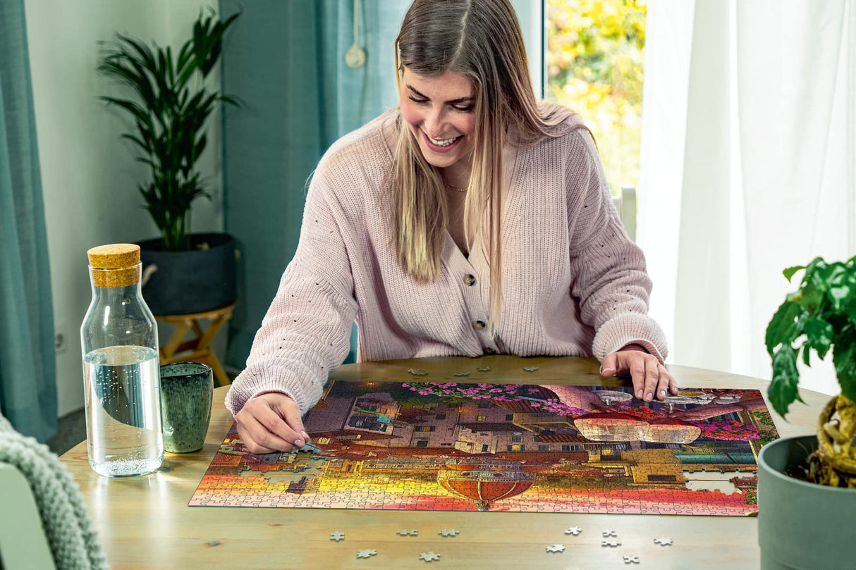 Ravensburger Cozy Wine Terrace - 500 Piece Large Format Jigsaw Puzzle | Unique Softclick Technology | Premium Matte Finish | Ideal for All Ages Ravensburger
