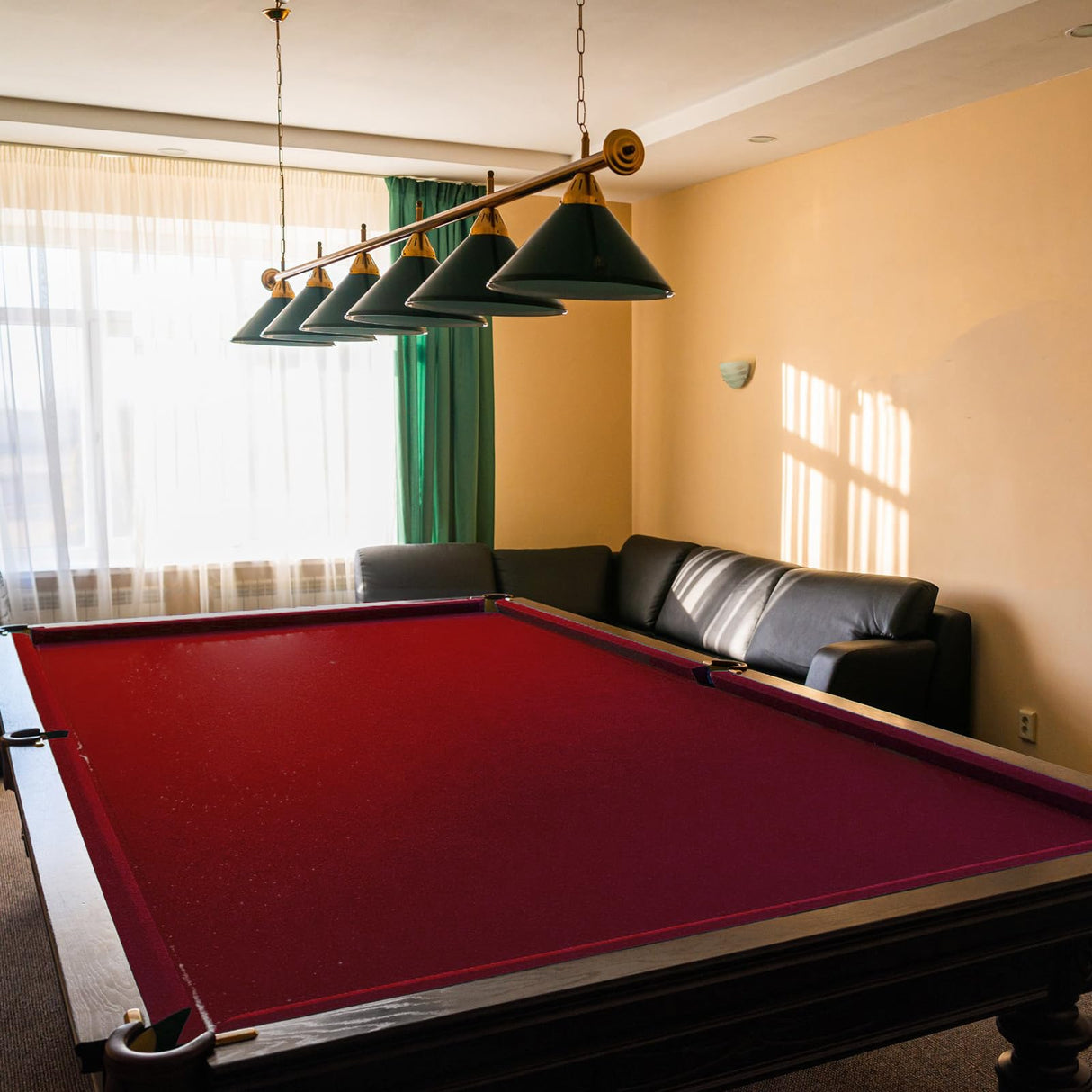 Mixweer Billiard Cloth 8.53ft Pool Table Felt with 6 Cloth Strips Pre Cut Pool Table for Home Clubs Bars Indoor Sports Game(Red) Mixweer