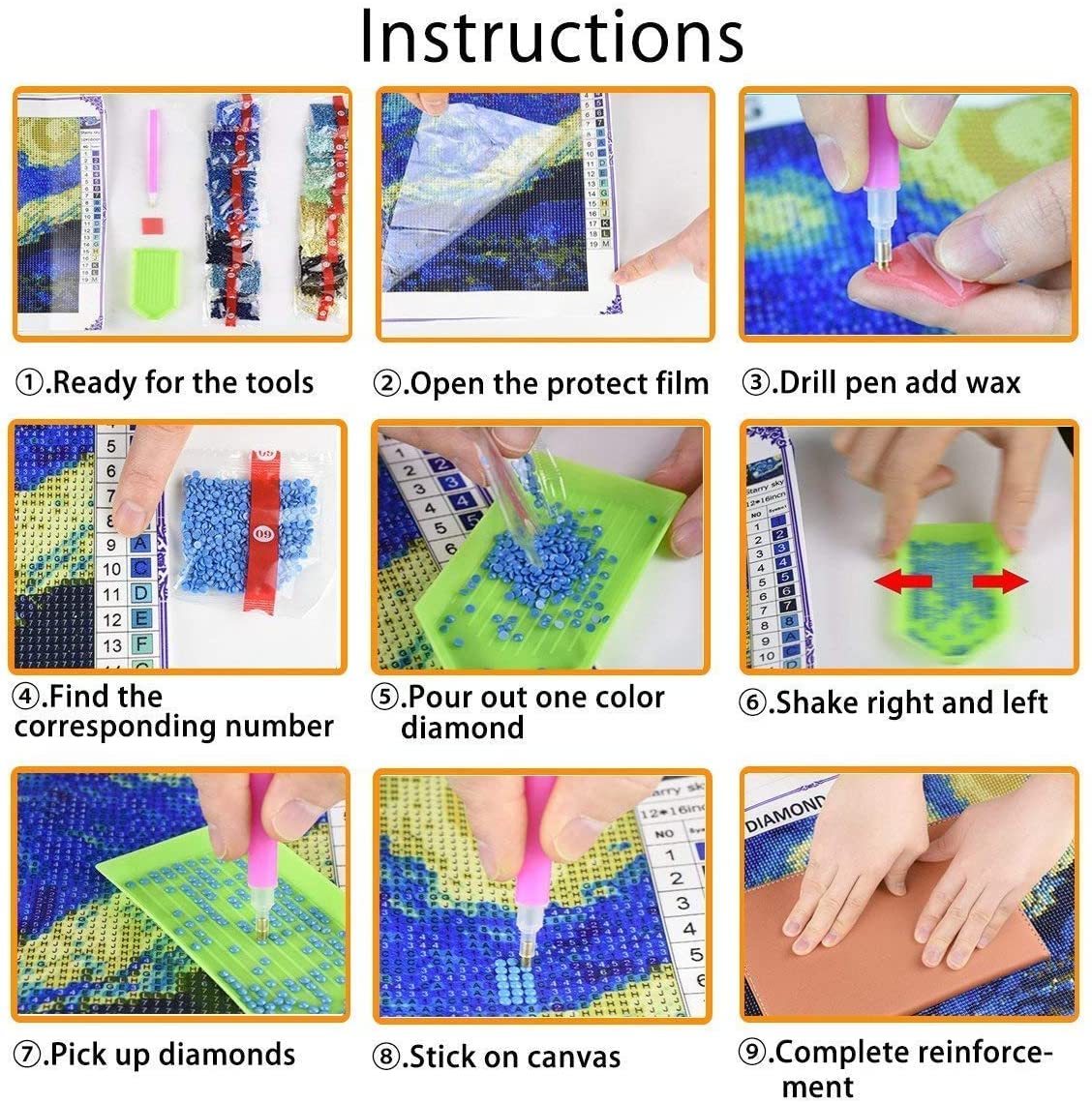 5D DIY Diamond Art Painting Sport Baseball 16x16 inches for Adults, Full Round Drill Rhinestone Embroidery for Wall Decoration Generic