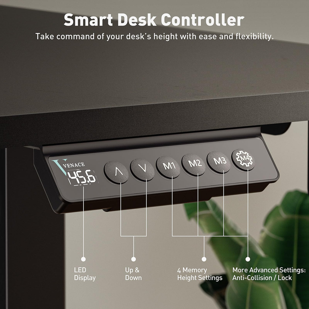 VVENACE 55 Inch Electric Standing Desk Adjustable Height with Wheels,Sit Stand Up Desk,Home Office Desk,Computer Workstation Desk,Gaming Desk,Rolling Desk,Work Desk (Spliced Desktop,Black) VVENACE