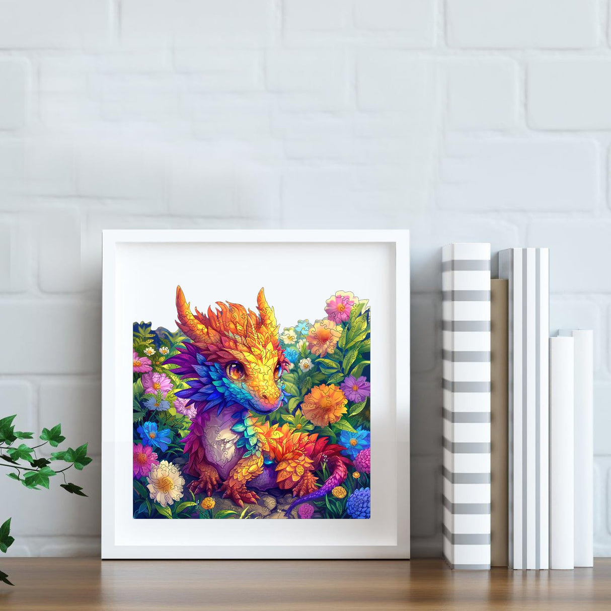 Qiuenisray Wooden Jigsaw Puzzles 500 pieces-Dragon,Medium,16.3x16.5in,Royal,Wooden Puzzles for Adults,Unique Shape Animal Adult Puzzles,Irregular Wood Puzzles Best Gift for Adults and Kids Family Game Qiuenisray