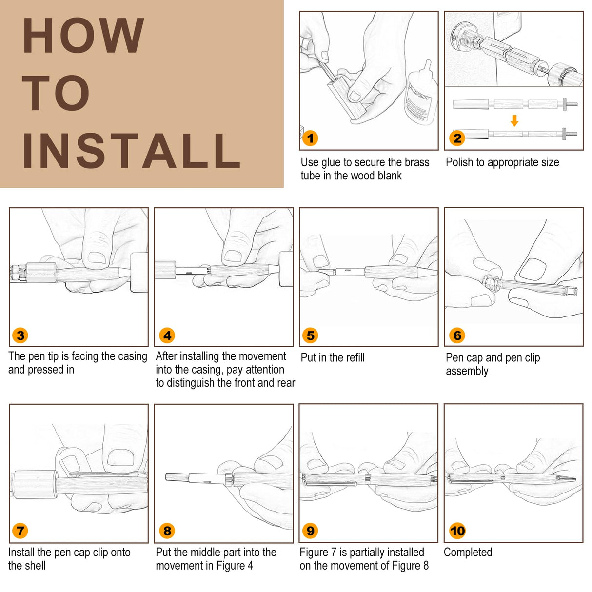 Colarr 15 Sets Woodturning Pen Kits Project Supplies Including 7mm Slimline Pen Kits with Refill and Pen Blanks Lumber for Lathe Turning Starter Package DIY Crafts Colarr