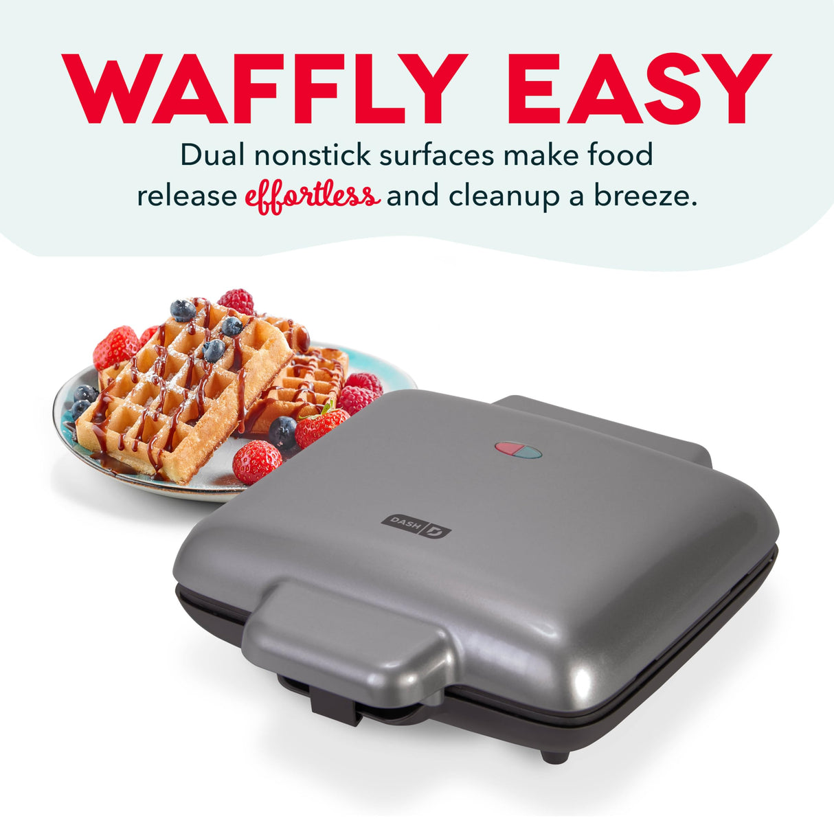 DASH Multi Mini Waffle Maker - Four 4” Waffle Molds, Nonstick Waffle Iron with Quick Heat-Up, Nonstick Surface - Perfect Mini Waffle Maker for Kids and Families, Just Add Batter DASH
