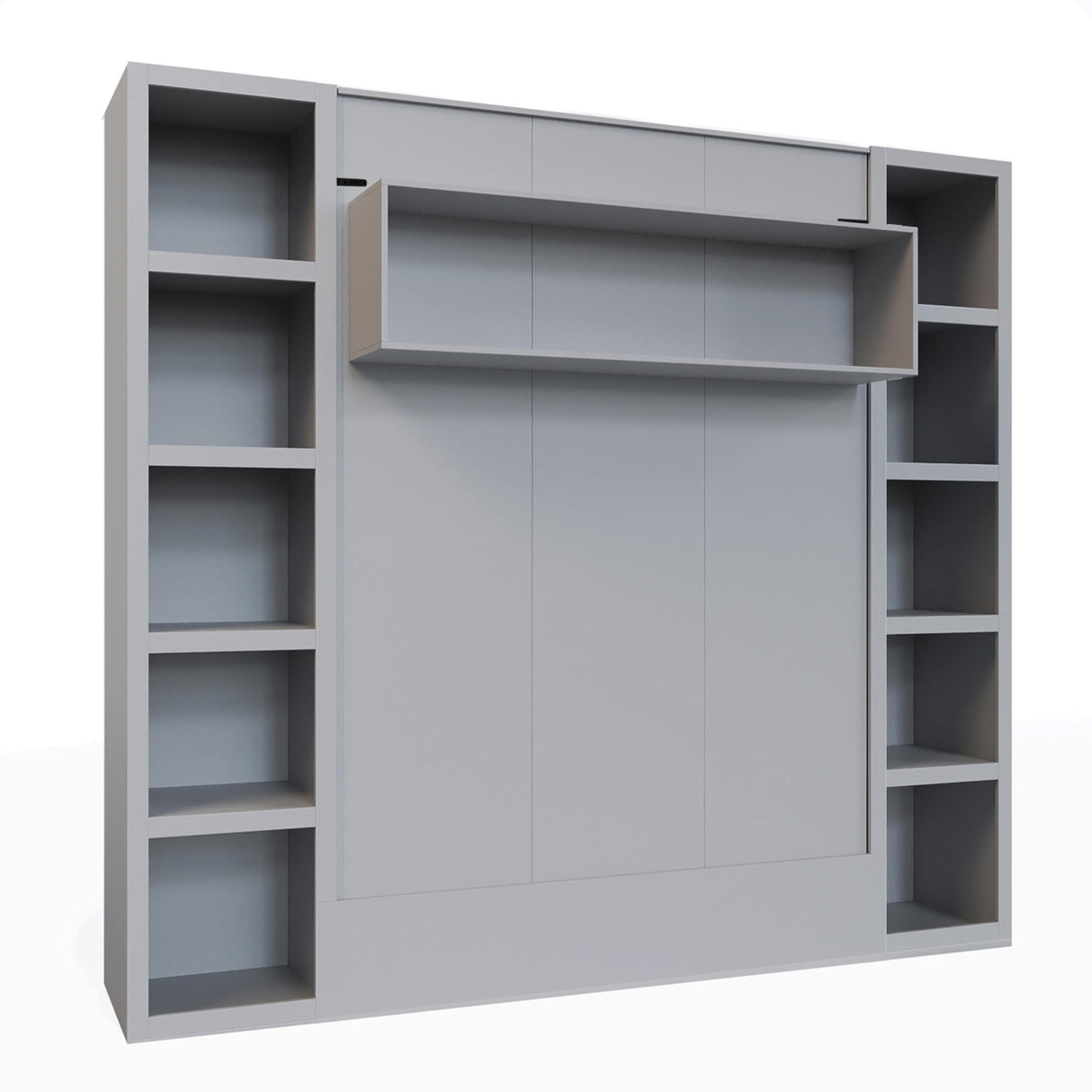 Oakland Living Easy-Lift Queen Murphy Wall Bed in Grey with Two Bookshelves Oakland Living