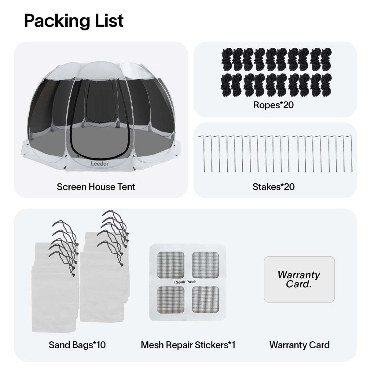 LEEDOR Pop Up Screen House, 12-15 Person Outdoor Screen Tent,Camping Screen Room with Carry Bag, Screen Gazebo with Mosquito Netting, Instant UV Resistant Sun Shelter for Garden Patio Backyard 15'x15' LEEDOR