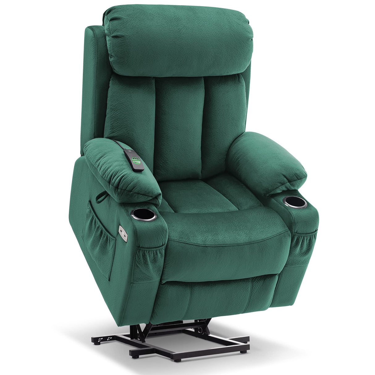 MCombo Large Power Lift Recliner Chair with Extended Footrest for Big and Tall Elderly People, USB Ports, 7426(Fabric, Green) MCombo