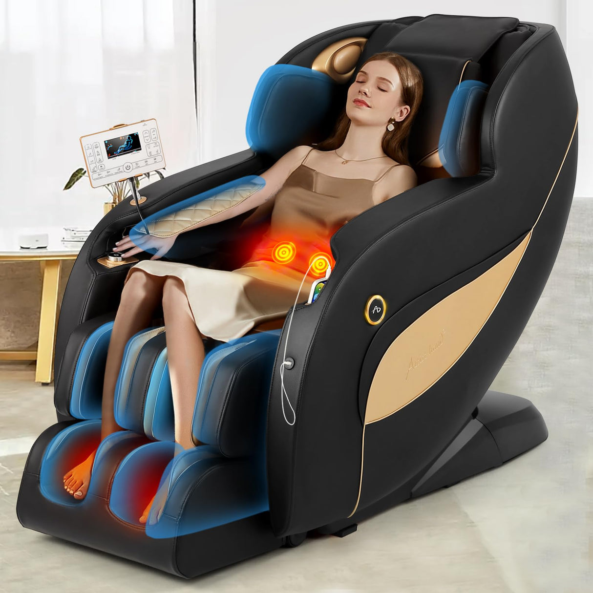 Artist hand Massage Chair Full Body - SL Track Zero Gravity Recliner with 12 Modes, Bluetooth, Body Scan, Foot Roller, Airbags Massage, AI Voice Control Artist hand