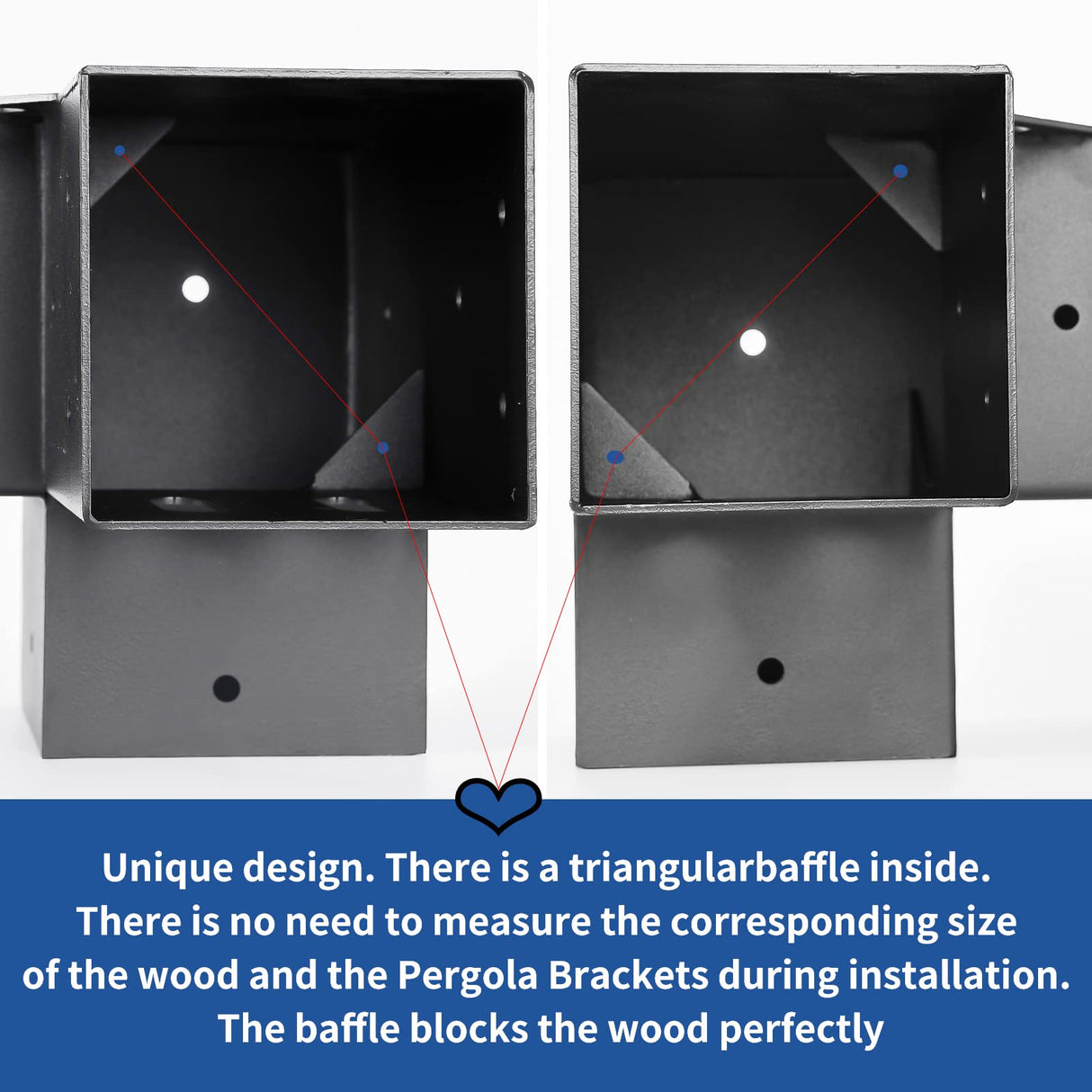 AXWHYS 4x4 Pergola Brackets(Actual:3.5"x3.5") 3 Way Right Angle Corner Bracket, DIY Pergola Kit with Black Powder Coated Support Gazebos, Patio Pergolas Log Cabin Outdoor Pergola Hardware AXWHYS