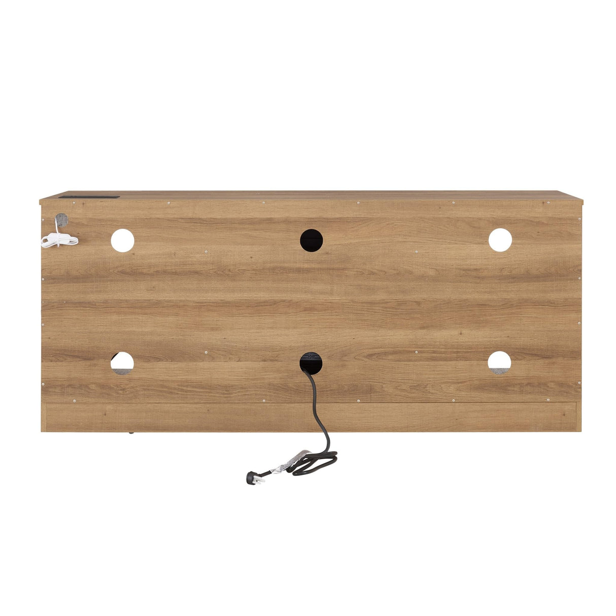 Eyisean LED-Lighted Electric Fireplace TV Stand with 18" Fireplace Insert - Modern Entertainment Center for TVs up to 65", Rack for Living Room and Bedroom (Oak) Eyisean