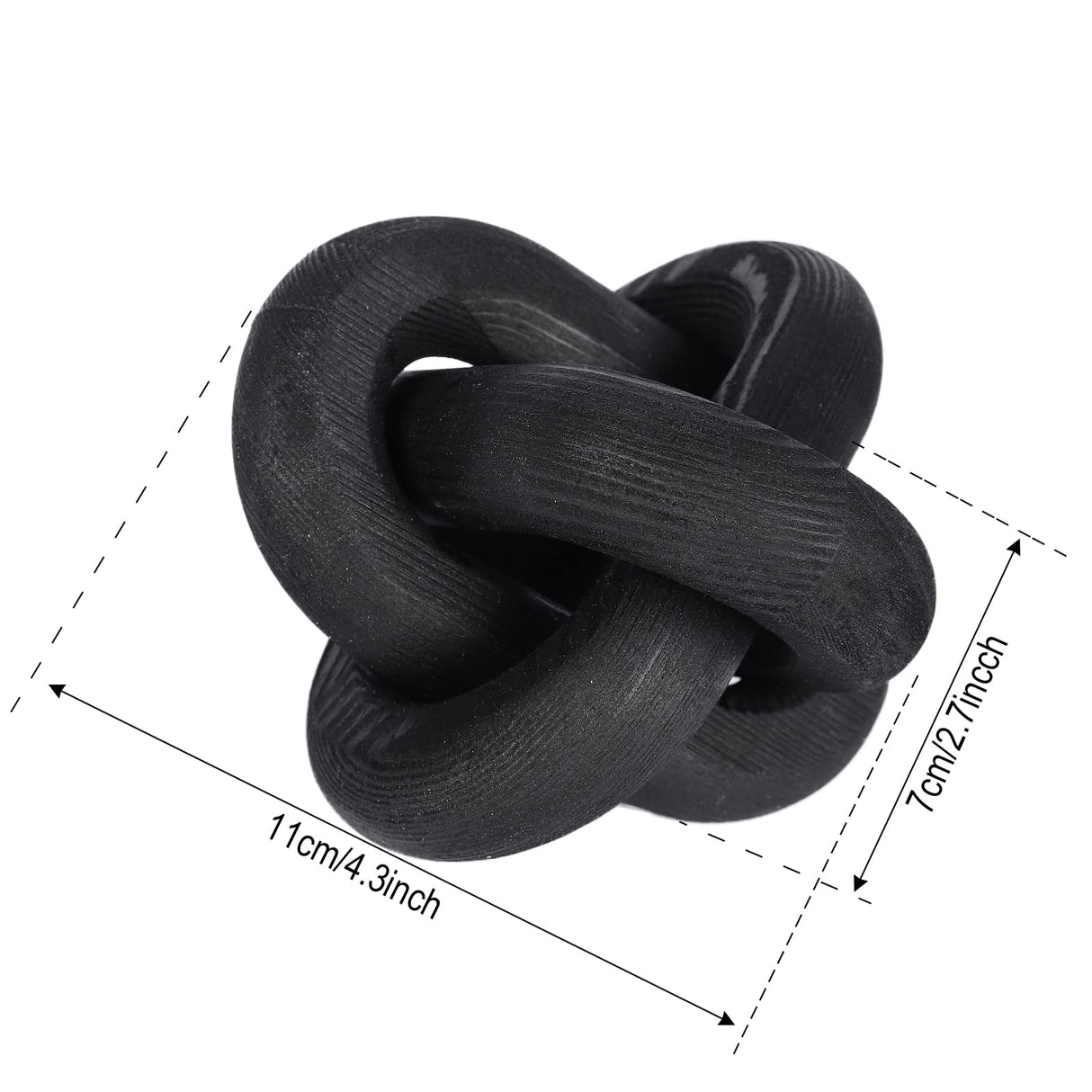 Jlong Wood Knot Decor, 3-Link Wood Chain Link Coffee Table Decor, Small Shelf Decor Accents, Hand Carved Modern Farmhouse Boho Wooden Knot Decorative Chain Wood Decor for Living Room Bedroom Office Jlong