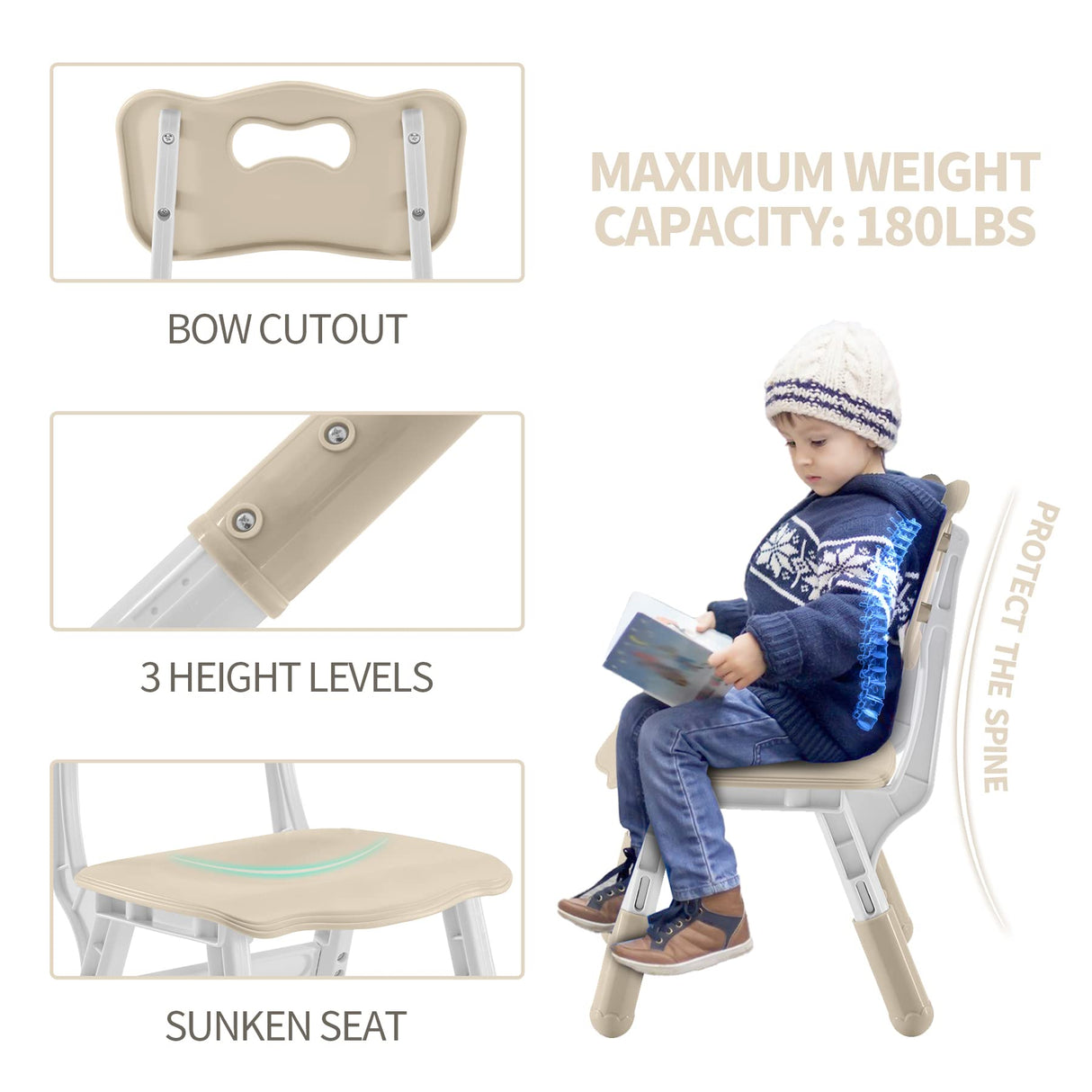 DOREROOM Toddler Table and Chairs Set for 4, 47.2''L x 23.6''W Kids Study Table and Chair Set, Height-Adjustable, Graffiti Desktop, Children Activity Table for Daycare, Classroom, Home DOREROOM