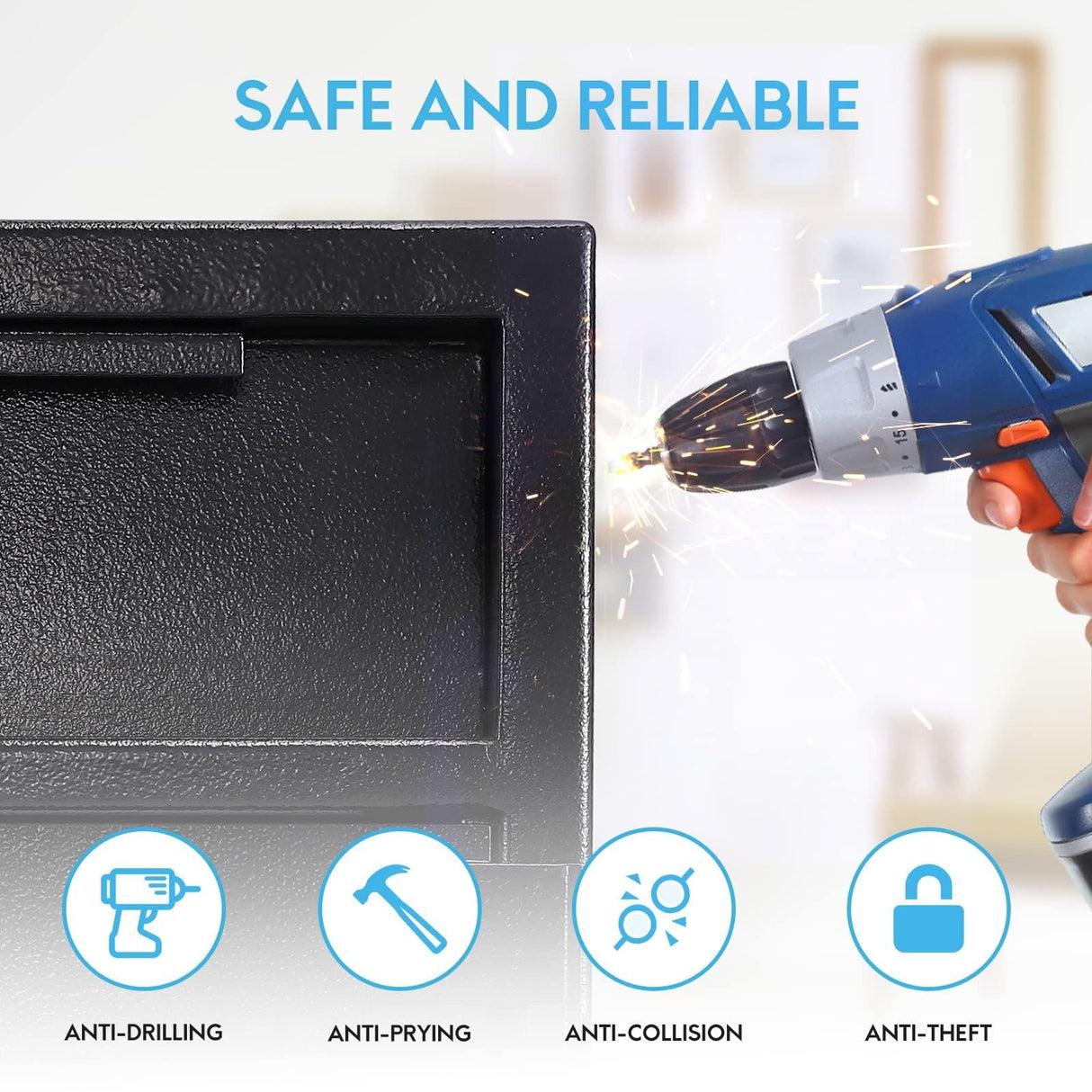 TROPOW 3.5 Cu.Ft Heavy Duty Drop Safe for Business With Digital Keypad, Depository Safe for Money with Drop Slot, 27" x 15.7"x 13.8", Office Safe Box for Money and Mail, Black TROPOW