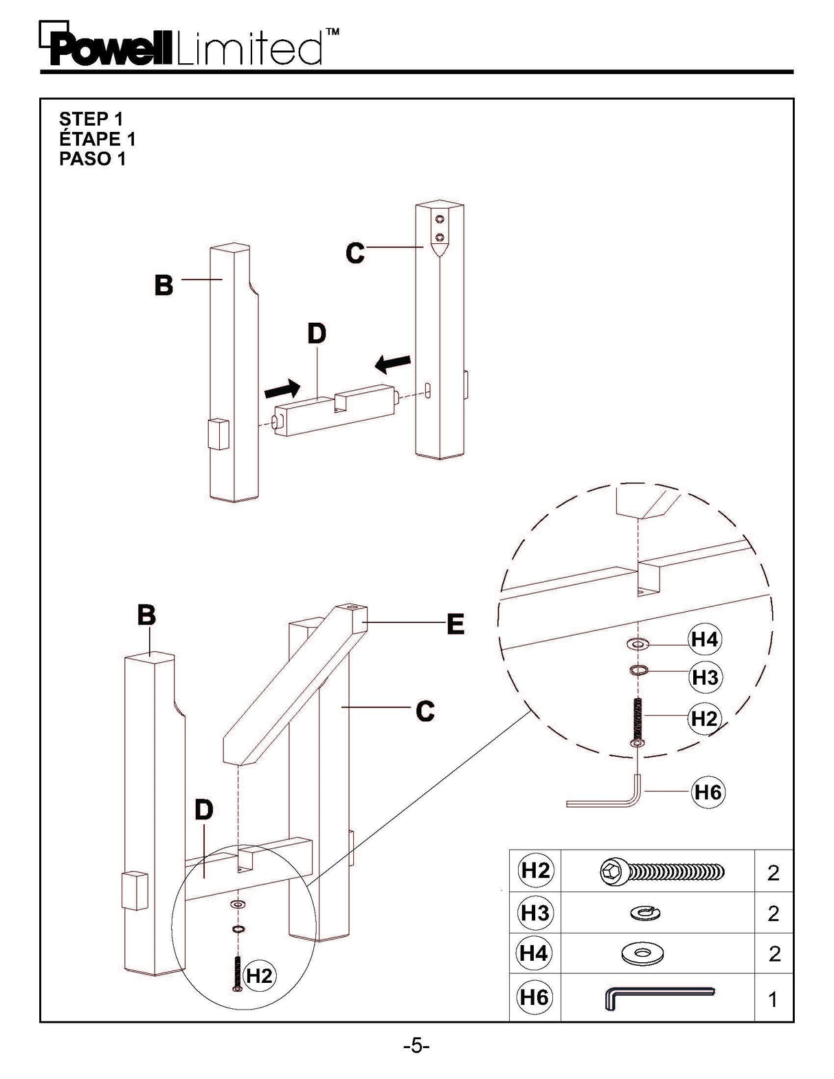 Powell Company Kraven Dining Bench, Hazelnut 60"L x 16"W x 20.25"H Powell