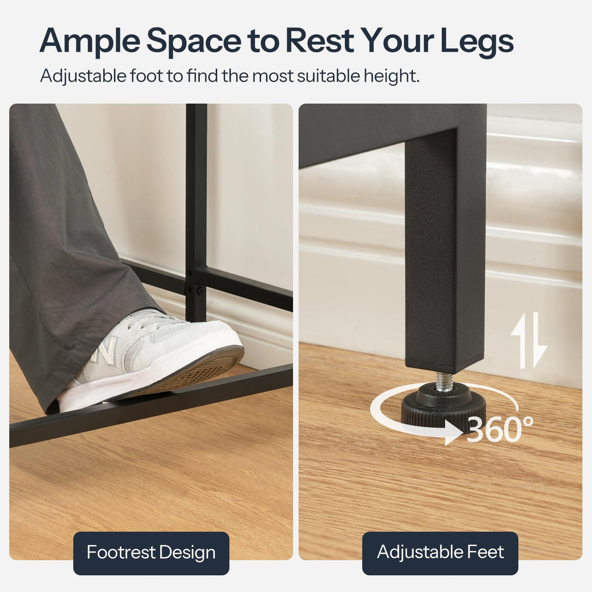 HOOBRO 63" Long Narrow Bar Table, Rectangular or L-Shaped Assembly Counter Height Bar Table, Vintage Industrial Style, for Living Room, Kitchen, Dining Room, Rustic Brown and Black BF69BT01 HOOBRO