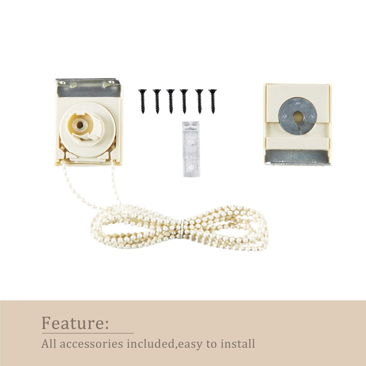 VICLLAX Outdoor Roller Shade, Patio Blinds Roll Up Shade (8' W X 8' L), Wheat VICLLAX