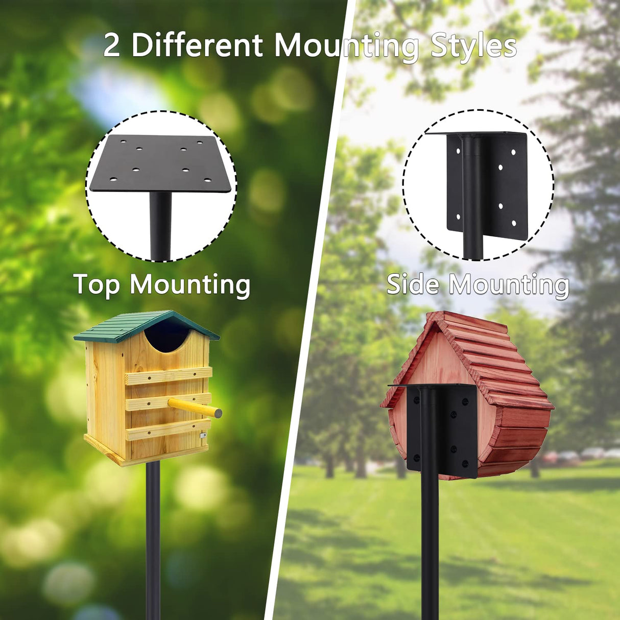 Bird Feeder Pole Kit 79 Inch,Bird House Pole for Outdoors Heavy Duty,5 Base Prongs Adjustable Bird Feeder Stand for Bird House RINLAIN