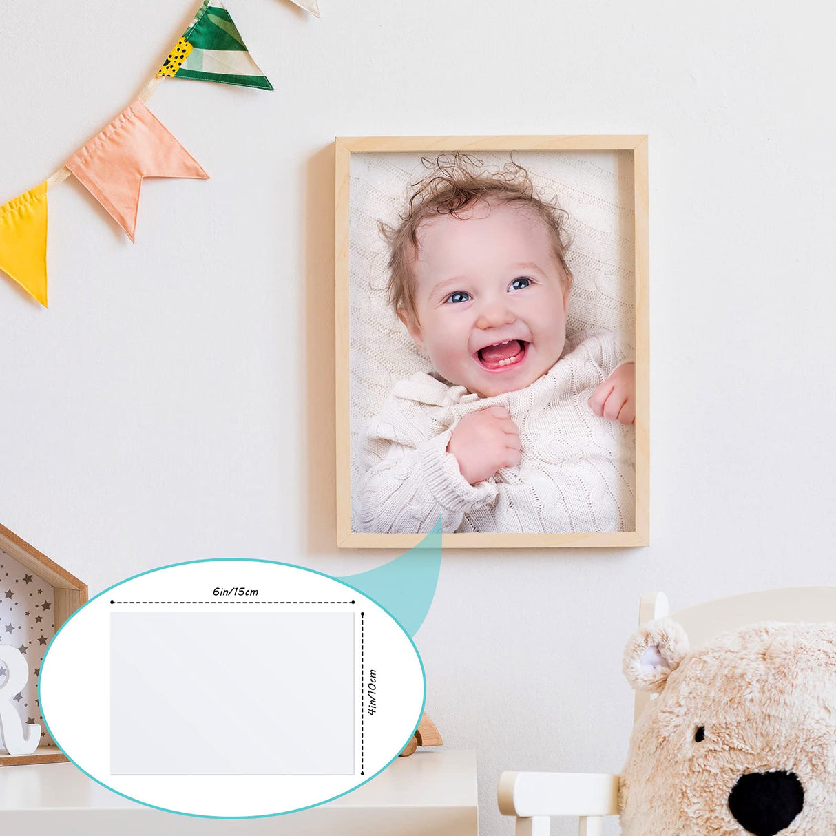 Hotop 8 Pieces Sublimation Aluminum Photo Sign Metal Blank Photo Board Sublimation Picture Panel Wall Art Aluminum Plate for Wedding DIY Printing Bedroom Living Room, White(12 x 8 Inch) Hotop