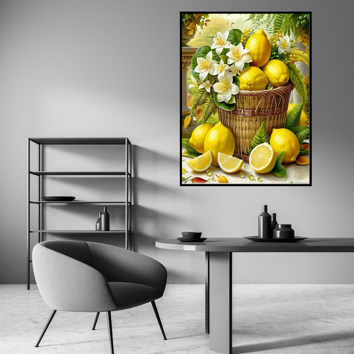 CHWGLFGG 5D Diamond Art Kits for Adults Beginners, Lemons Diamond Painting Kits, DIY Full Round Drill Paint by Diamonds Dot Gem Art for Adults, Home Wall Decor 12x16 Inch CHWGLFGG