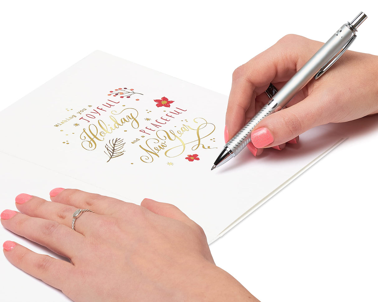 Papyrus Boxed Christmas Cards with Envelopes, Joyful Holiday, Traditional Wreath (8-Count) Papyrus