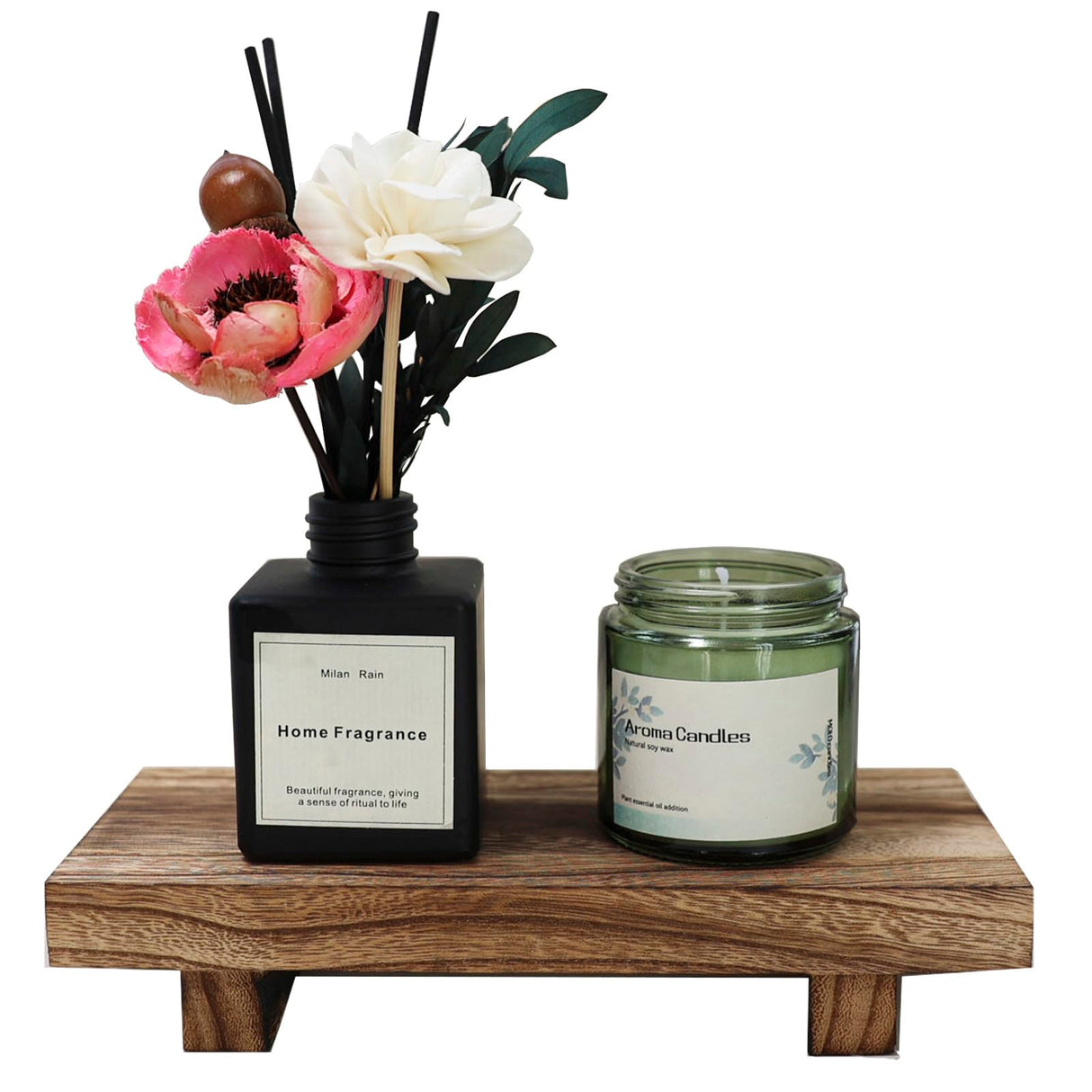 Wood Riser for Decor, 8.66X3.54in Wood Pedestal Stand, Small Wooden Riser for Bathroom, Wood Riser for Kitchen Counter Missraza