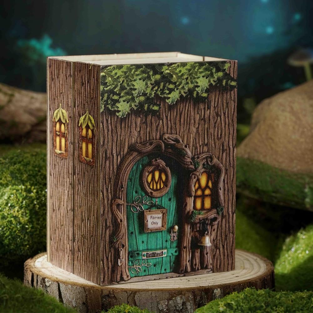 Mini 3D Wooden Doll House Craft Model with LED,DIY Miniature and Furniture Dollhouse Kit,Creative Room Idea for Valentine's Day Birthday Gift (Forest Wonderland) Montidey