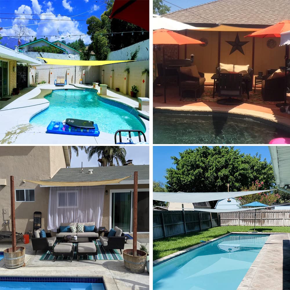 TooTaci Sun Shade Sail Hardware Kit Rectangle,304 Stainless Steel Hanging Chains 1M× 4pcs, 54pcs 6 inch Shade Sail Hardware Kit with Chains for Sun Sail Installation,Outdoor,Pergola,Patio Canopys TooTaci