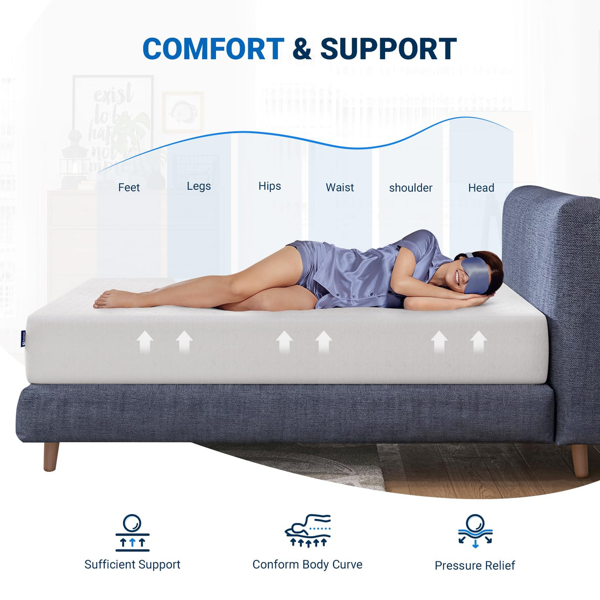 Avenco Full Size Mattress, 12 Inch Full Mattress in a Box with Comfort Memory Foam for Comfort Sleep & Pain Relief, Guestroom Full Bed Mattresses, CertiPUR-US Certified Full Mattresses Avenco