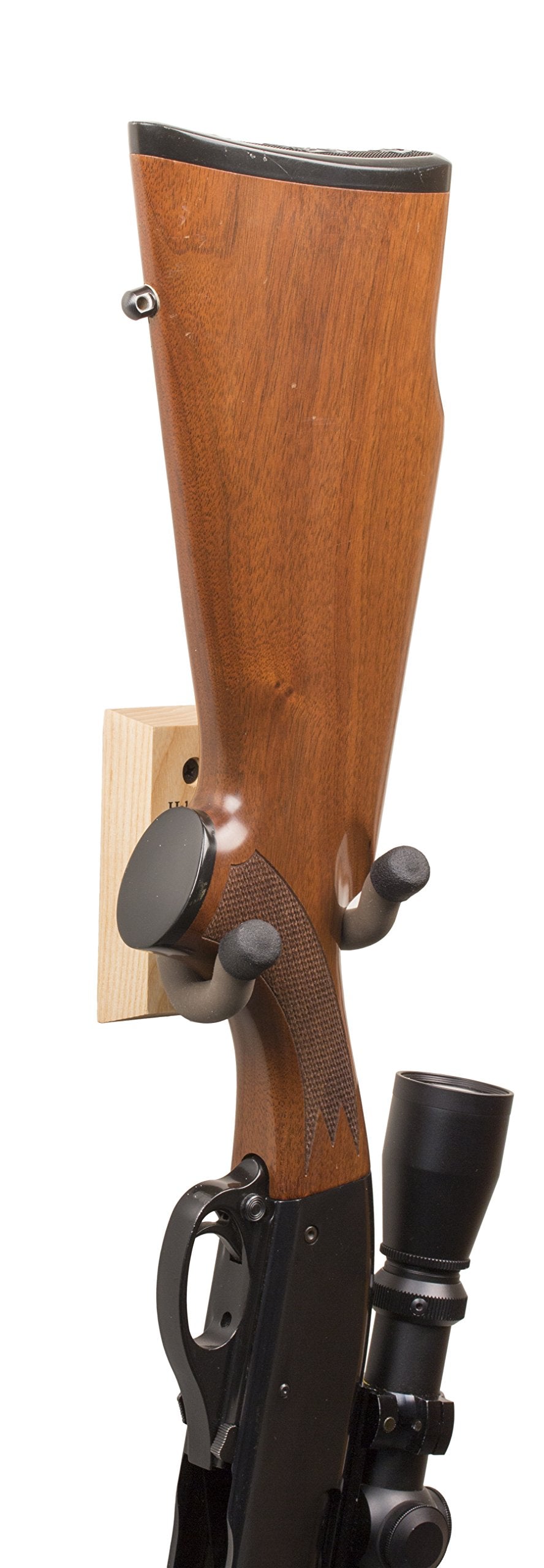 Hold Up Displays - Vertical Gun Hanger and Rifle Storage Securely Holds Firearm and Bow – Real Oak Hardwood Harvested in Wisconsin - Made in USA Hold Up Displays