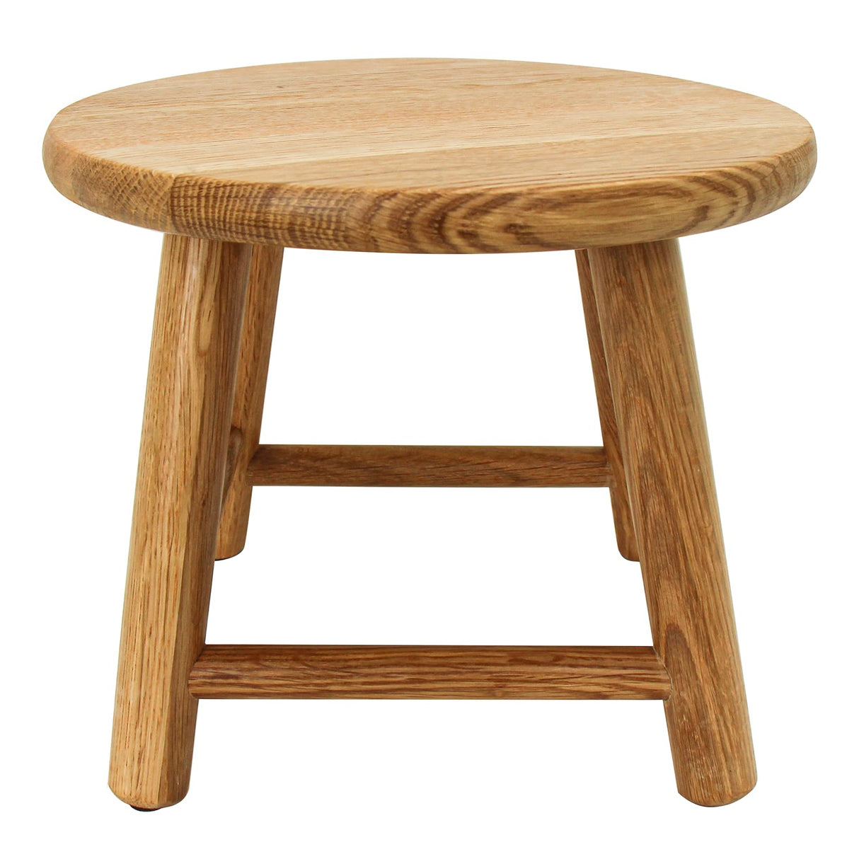 CONSDAN Kids Stool, Milking, USA Grown Oak, Plant Stand, Handcrafted Solid Wood, 9" Low, Round Step, Wooden for Kids, Small Short, Shoe Changing (Natural) CONSDAN