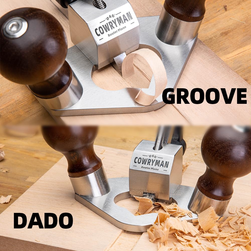 Cowryman 040 Router Plane Handheld Grooving Tool for Cutting Dados Grooves Mortise with 8MM Blade Cowryman