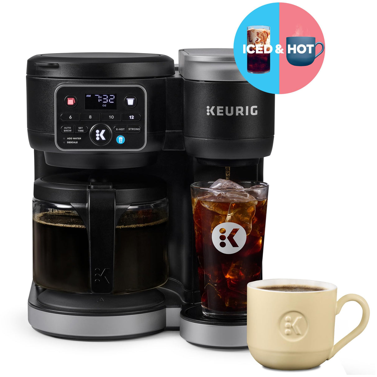 Keurig K-Duo Hot & Iced Single Serve & Carafe Coffee Maker, MultiStream Technology, 72oz Reservoir (Gen 2) Keurig