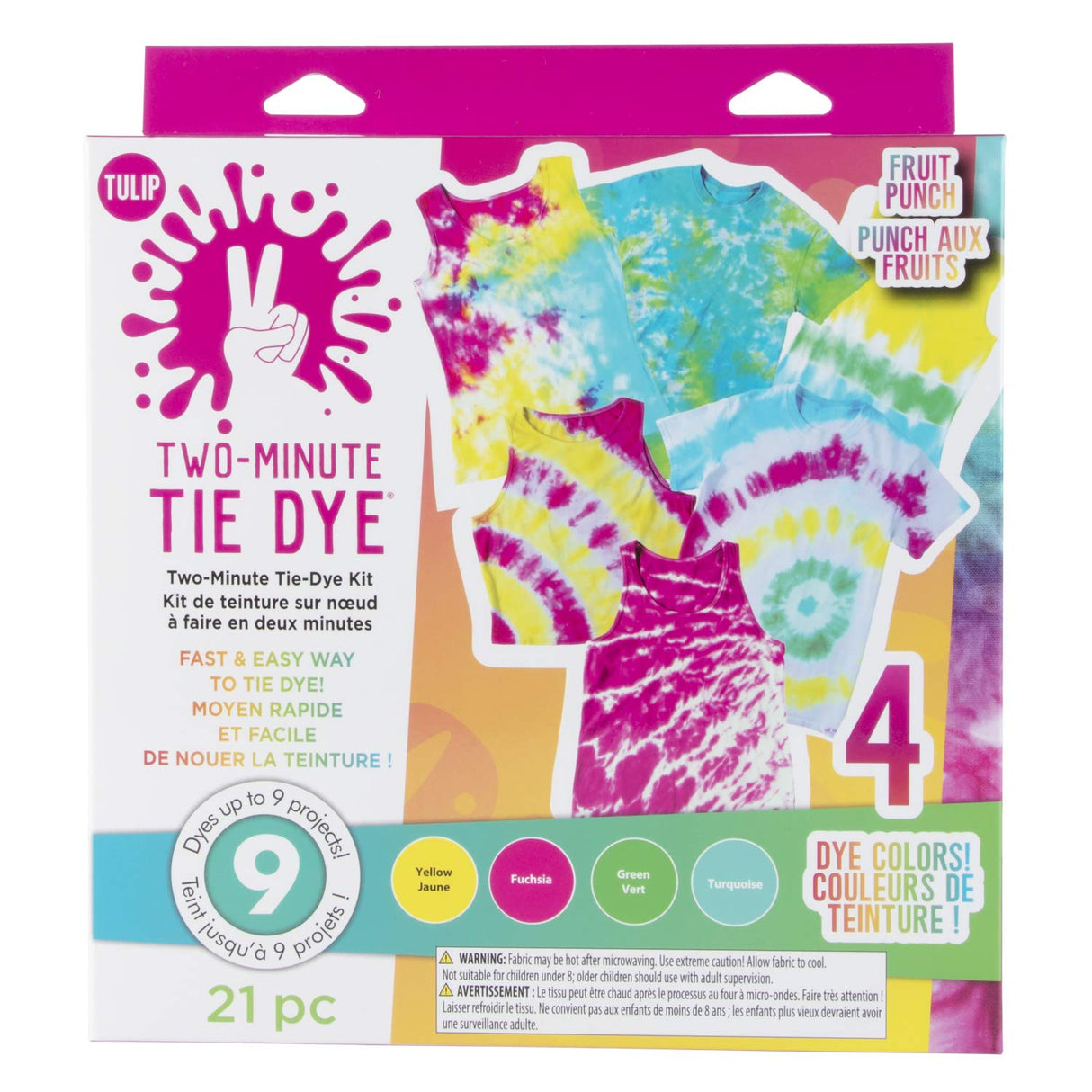 Tulip One-Step Tie-Dye Kit Tulip Fabric Dye Kits 43189 Fdy Multi 2 Min Fruit Punch, 4 Color, As Detailed, 6 Ounce (Pack of 1) Tulip
